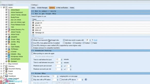 gsa search engine settings