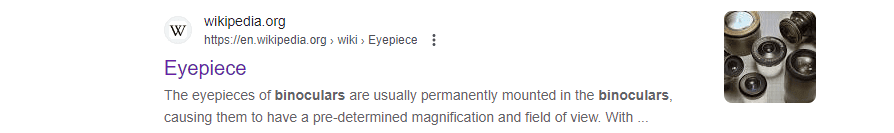 eyepiece dead links wikipedia example