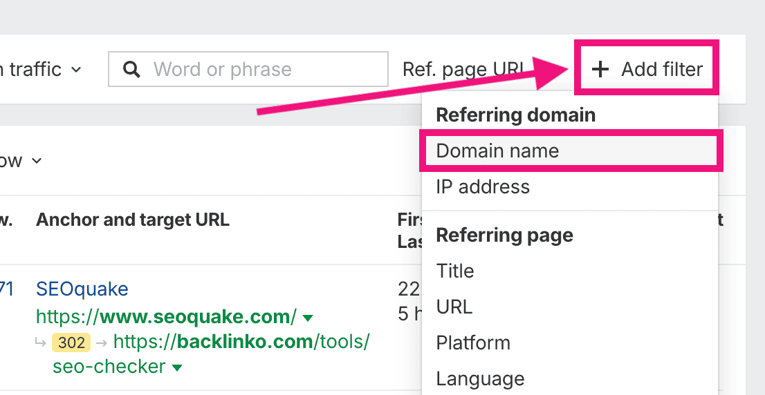 domain name filter