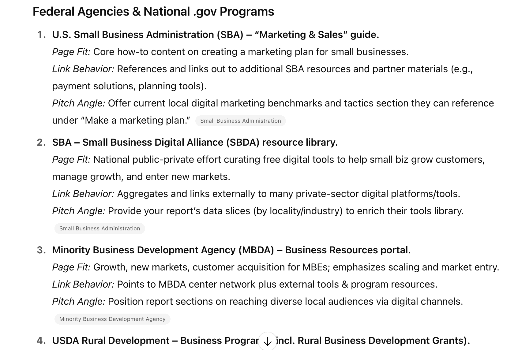 list of federal state municipal links from chatGPT
