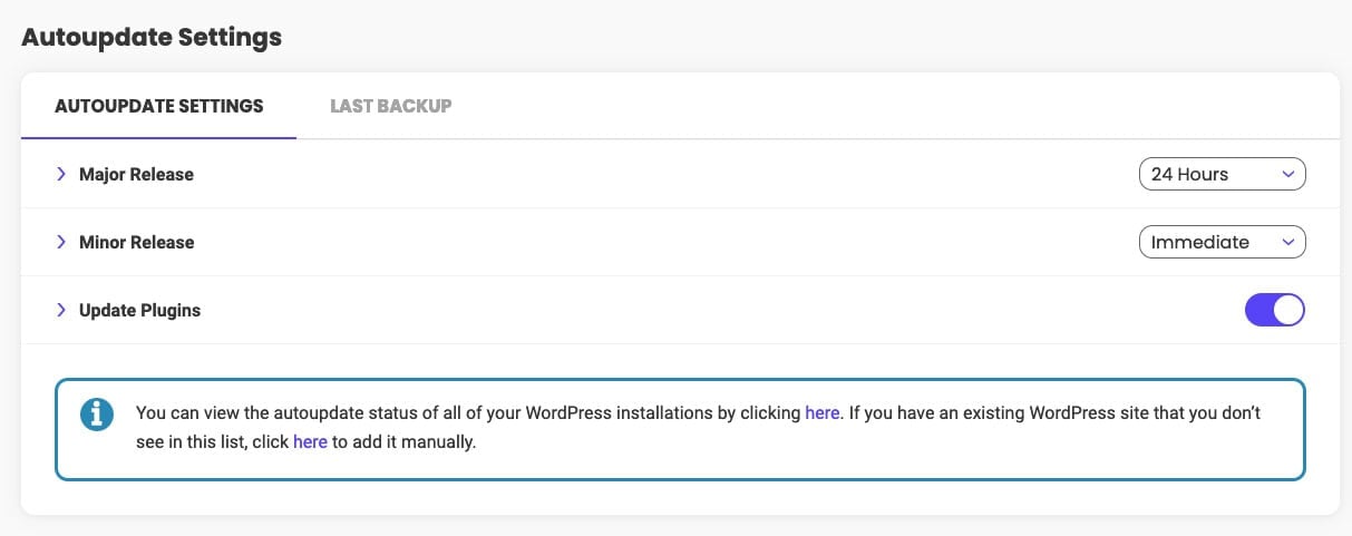 siteground automatic updates