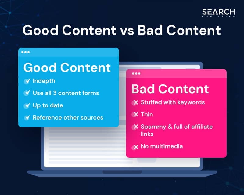 good website content vs bad website content