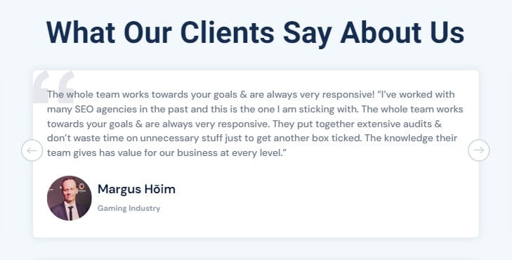 client testimonial search logistics