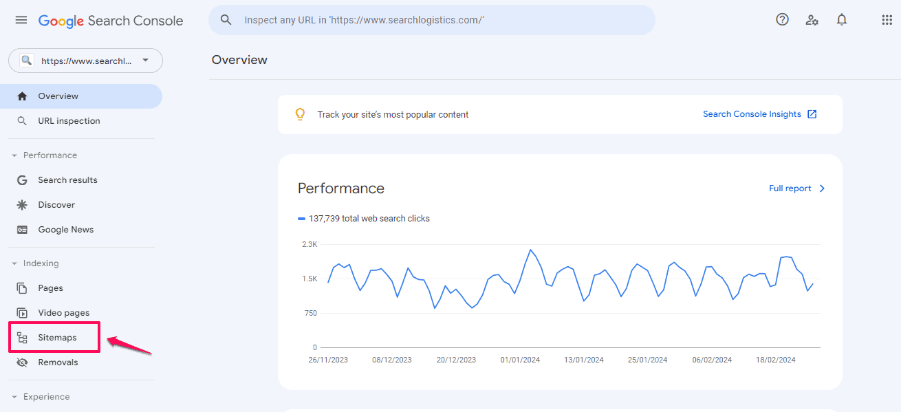 google search console sitemaps
