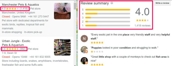 Google Positive Reviews