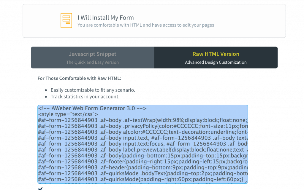 form code raw