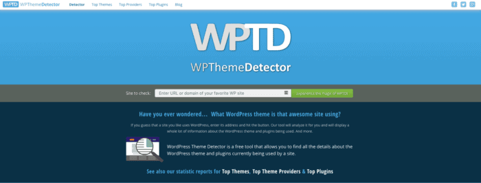 wordpress theme detector page