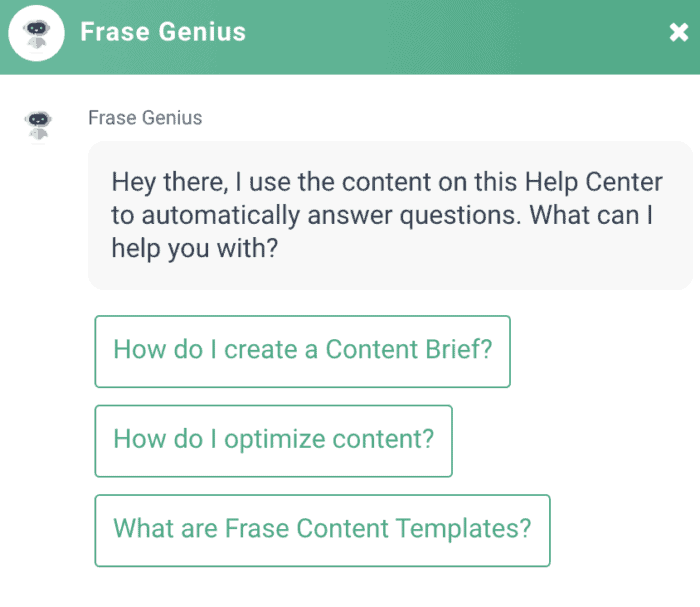 frase ai chat bot assistant