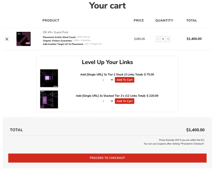 cart page