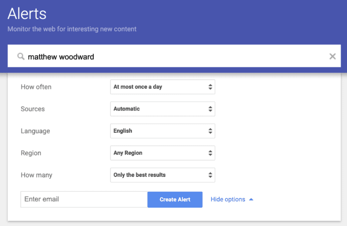 google alerts
