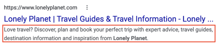 optimised meta description example