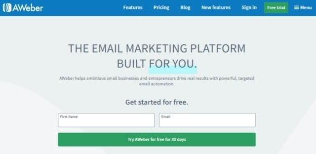 aweber homepage