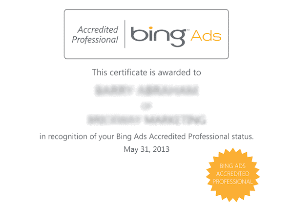 bing ads digital marketing certification