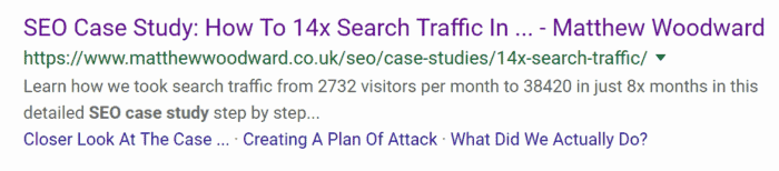 Clickable Links Google SERPs