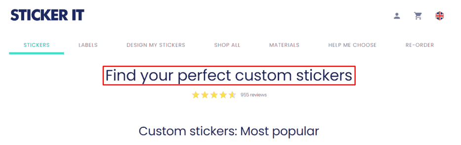 example of optimised headings