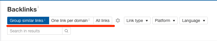 ahrefs backlink filters