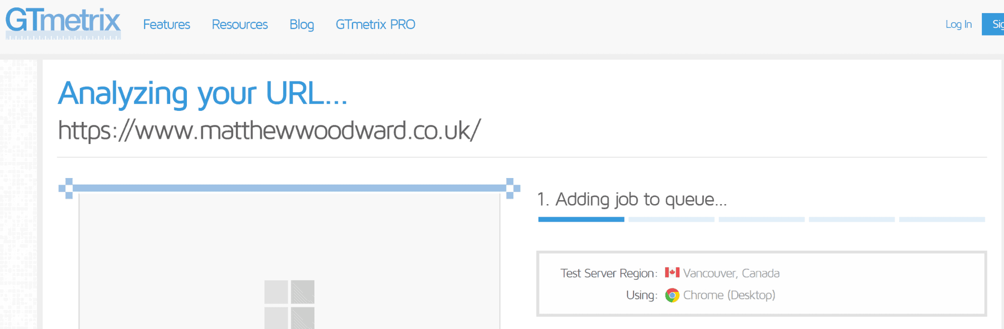 GTmetrix test