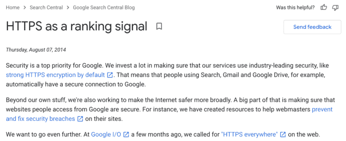 https ranking factor