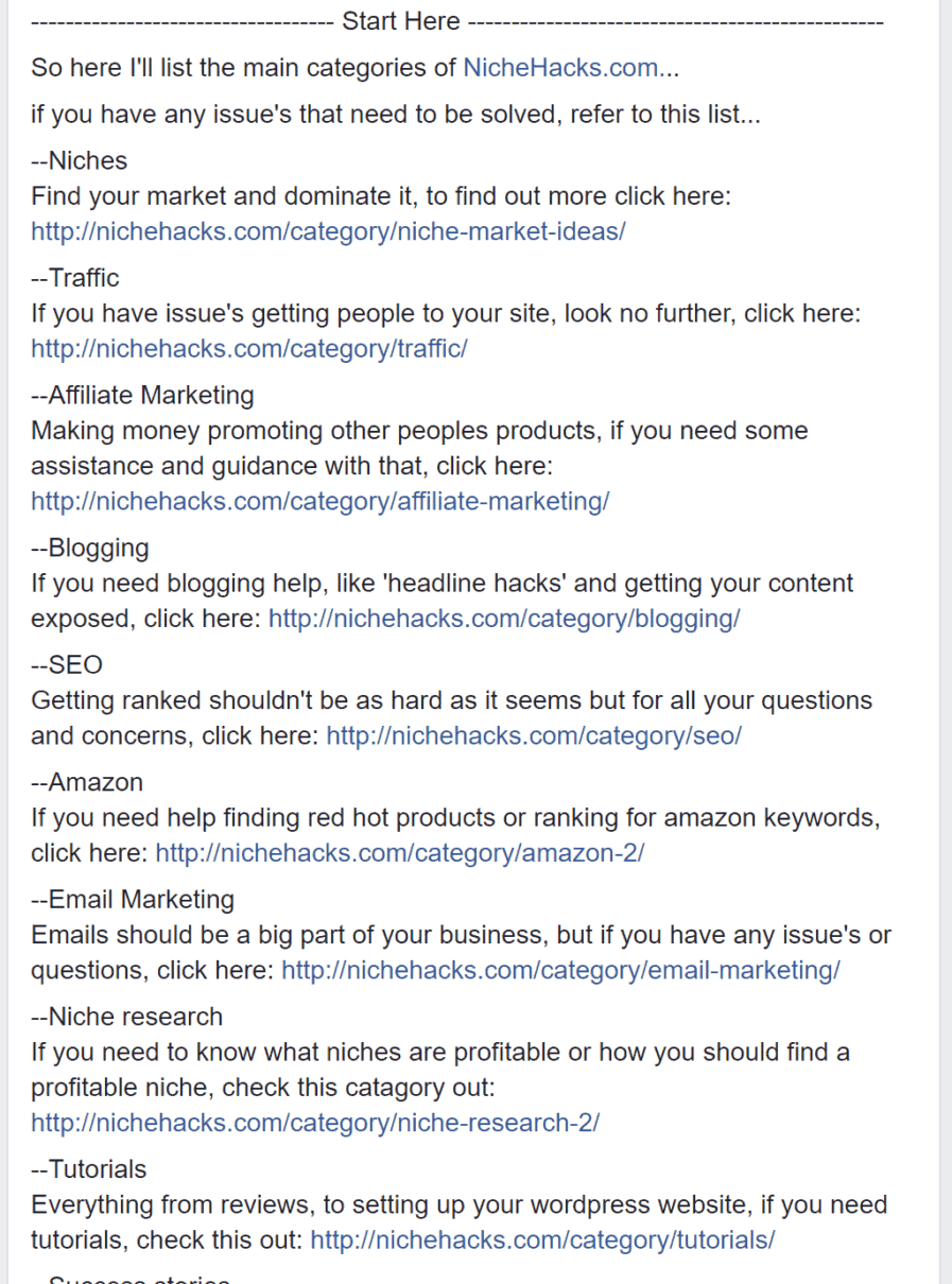 facebook pinned post