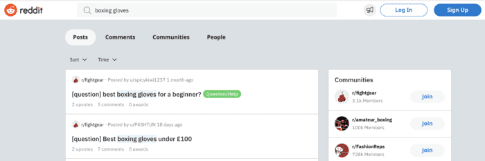 reddit product search