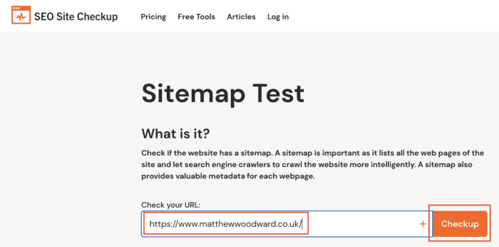 seo site checkup sitemap test