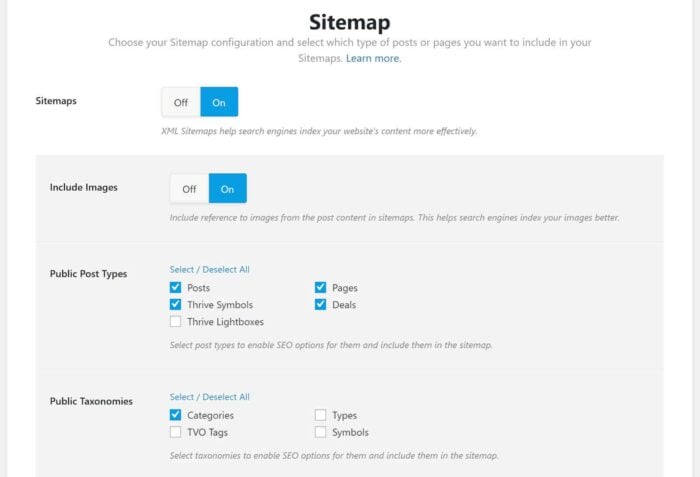 Sitemap Configuration