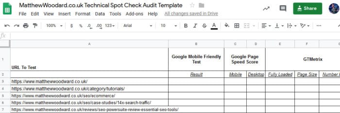 download seo audit spot check spreadsheet template