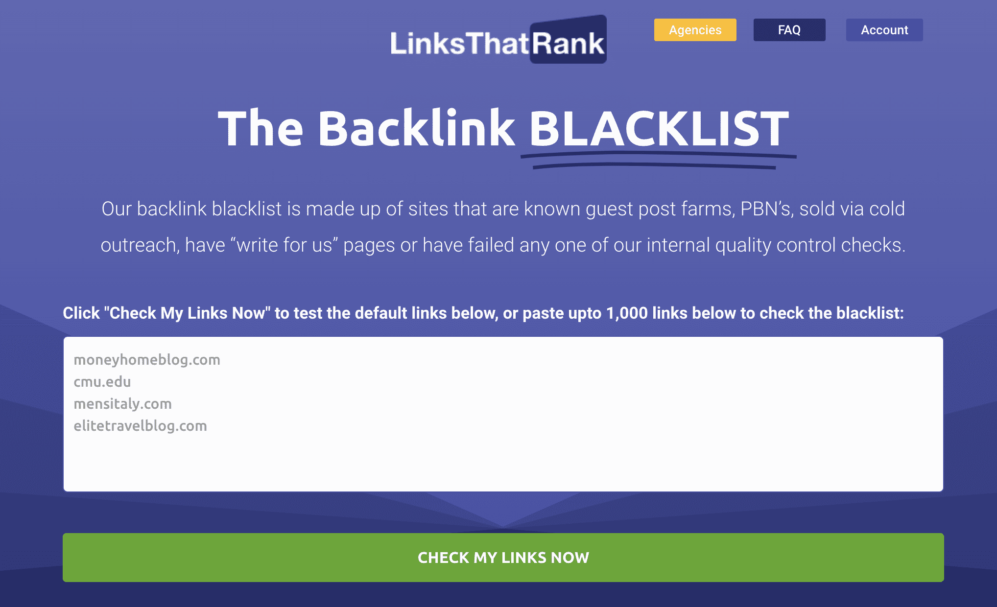 backlink blacklist