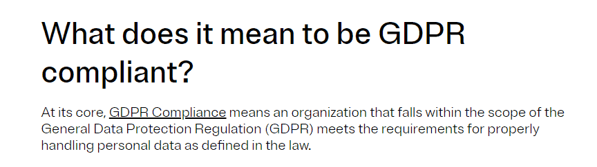 what does it mean to be GDPR compliant?