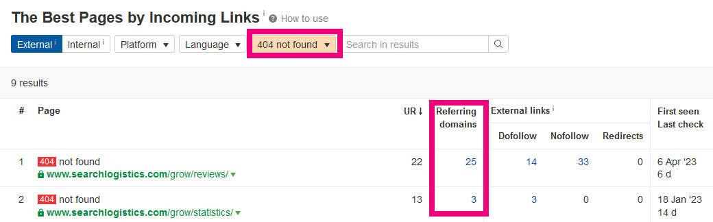 ahrefs broken link building tool