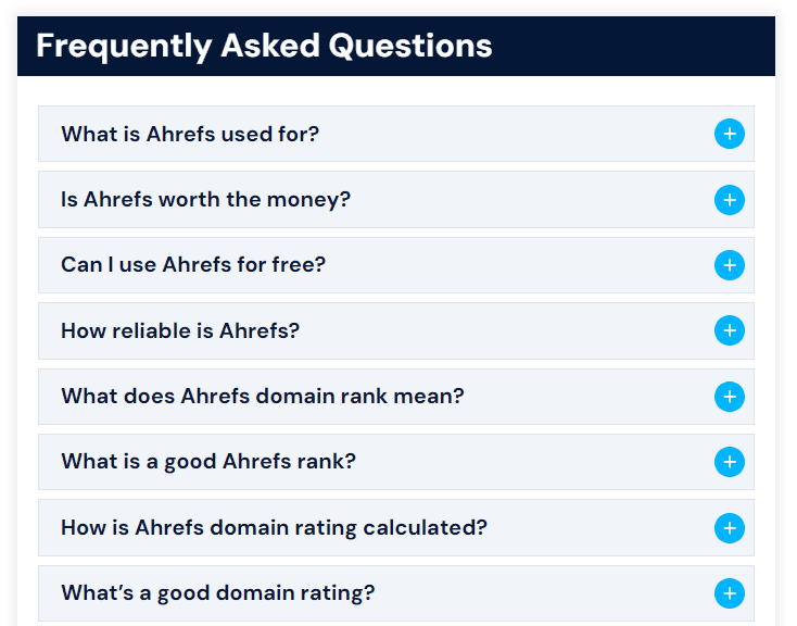 faq section