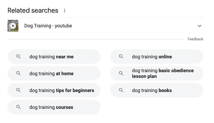 related searches example