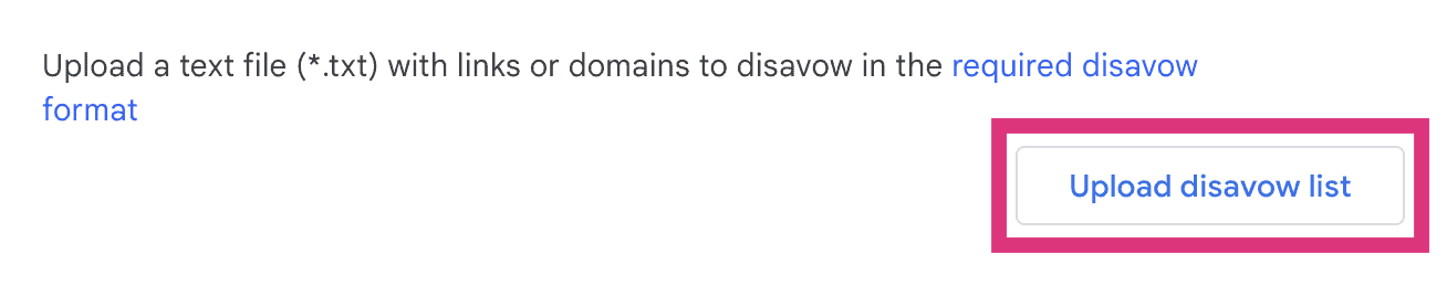 upload disavow list