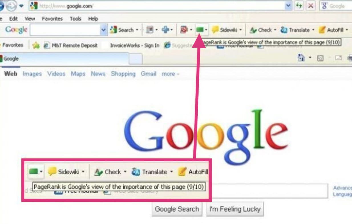 PageRank Google Toolbar