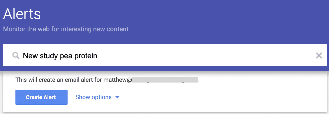 setting up a Google Alert