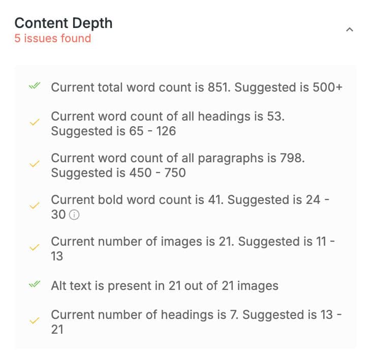 content depth