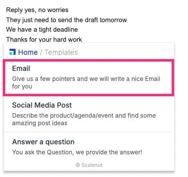 email template