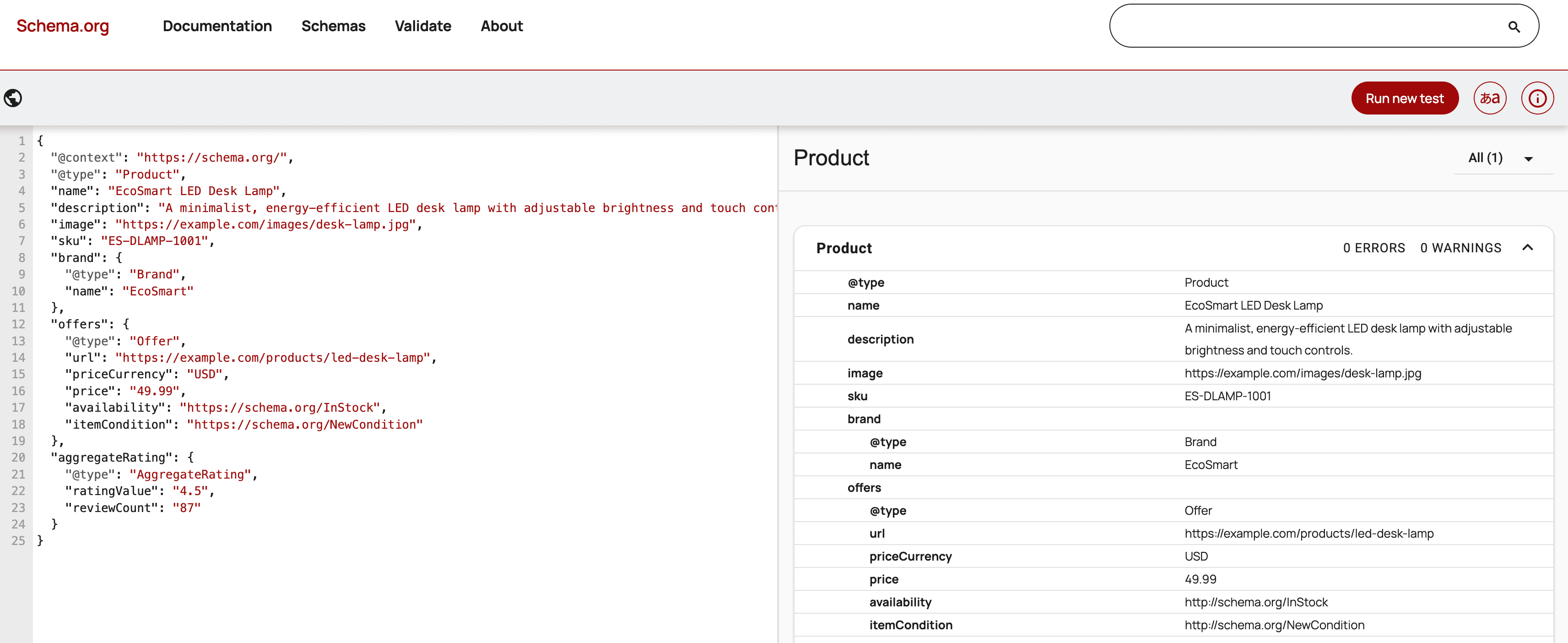 product schema test no issue