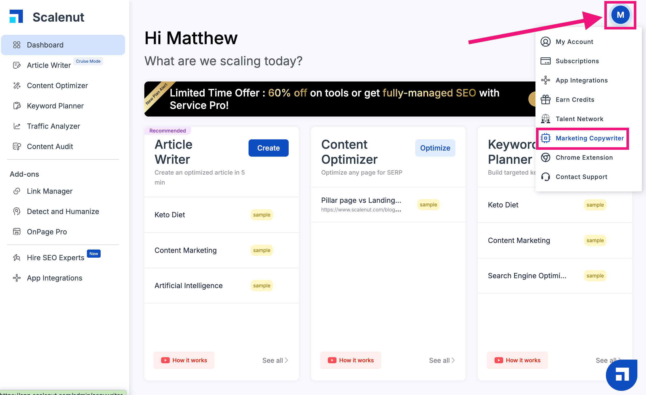 select marketing copywriter