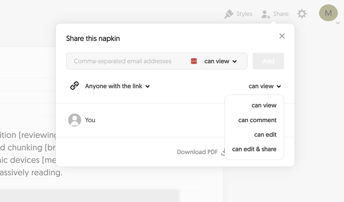 share napkins easily