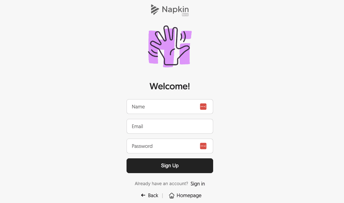 sign up for free account