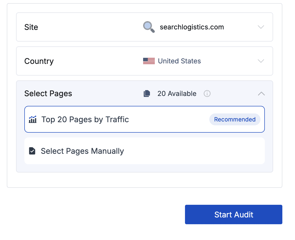 top 20 pages by traffic