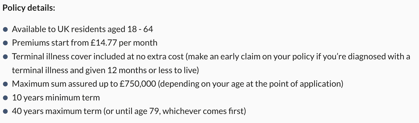 bullet points example