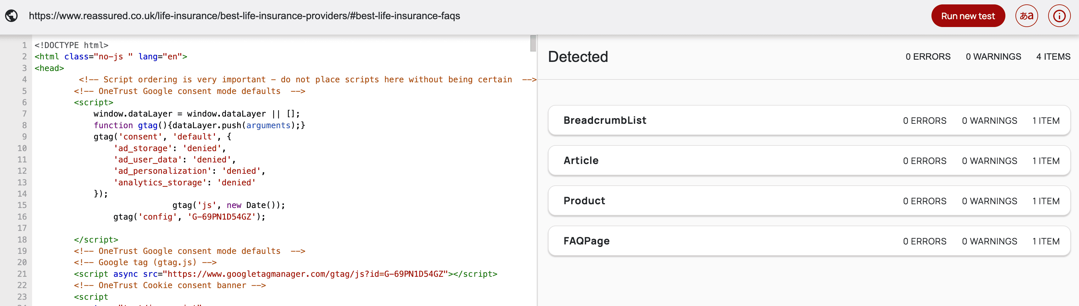 structured data example