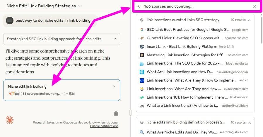 AI search LLM source links