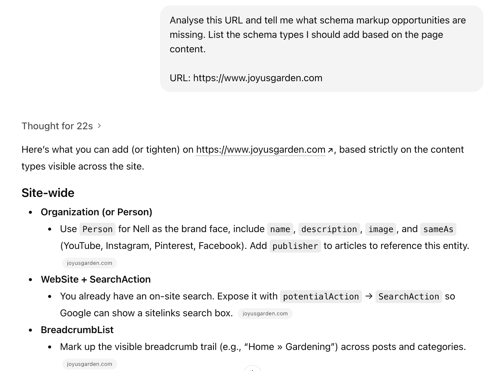 missing schema analysis chatgpt