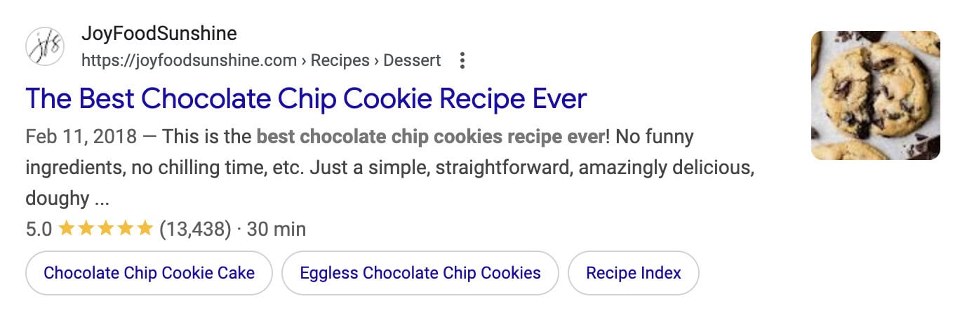 modern schema in google search results