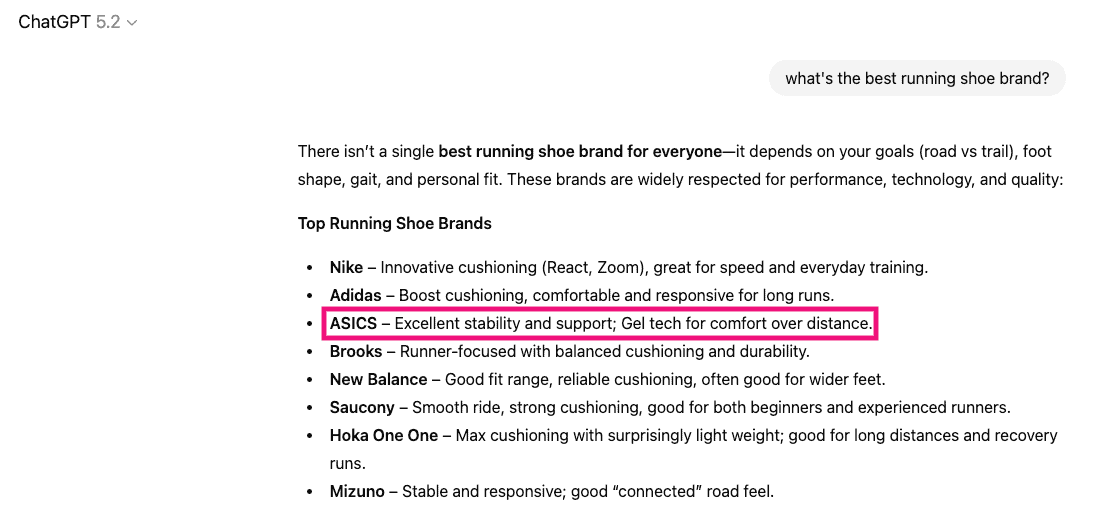 What's the best running shoe brand?