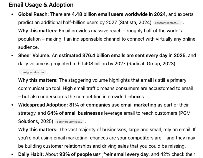 list of statistics generated by chatpgt