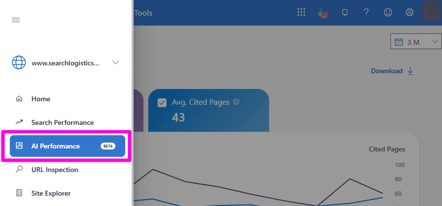 ai performance report sidebar navigation